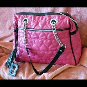 Betsey Johnson pink/black handbag